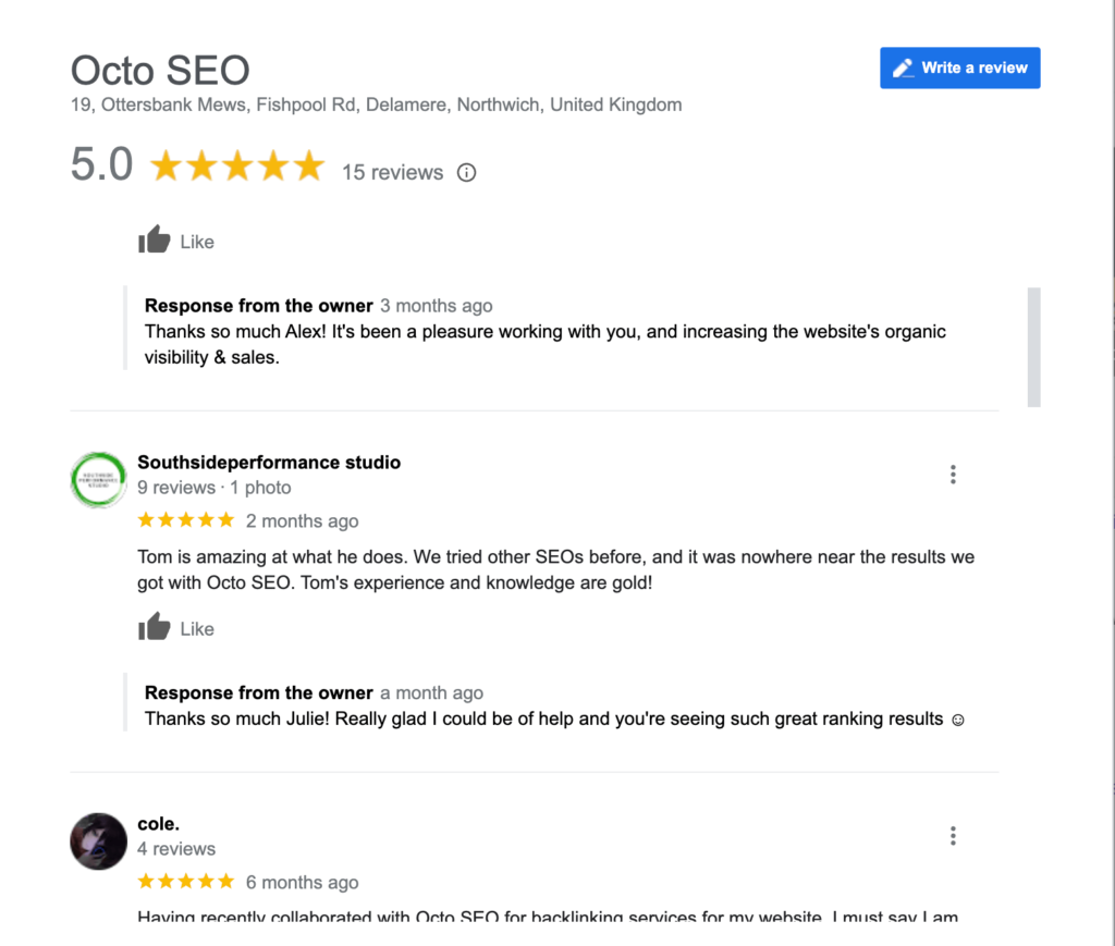OCTO SEO Client Review